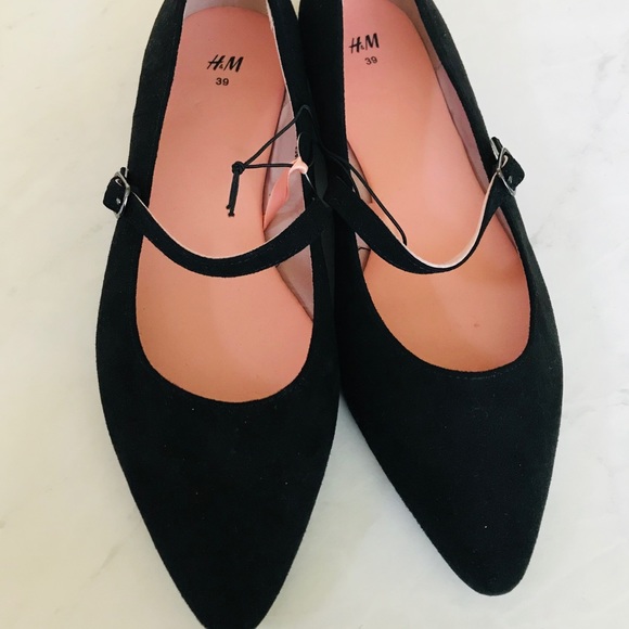 H&M Shoes - NWOB H&M Black Faux Suede Ballet Flats